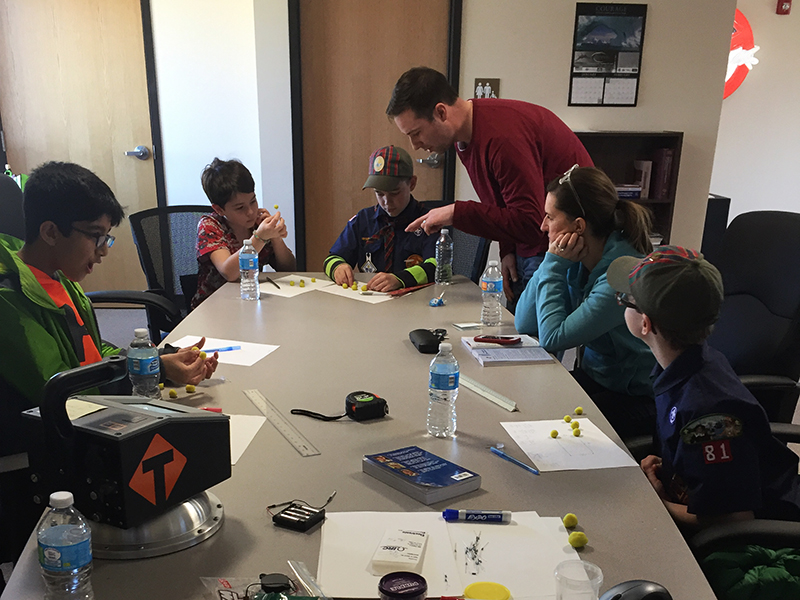 Boy Scouts learning about TransTech Systems technology